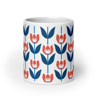 Tulipa — Crimson ceramic coffee mug - 20oz - front view