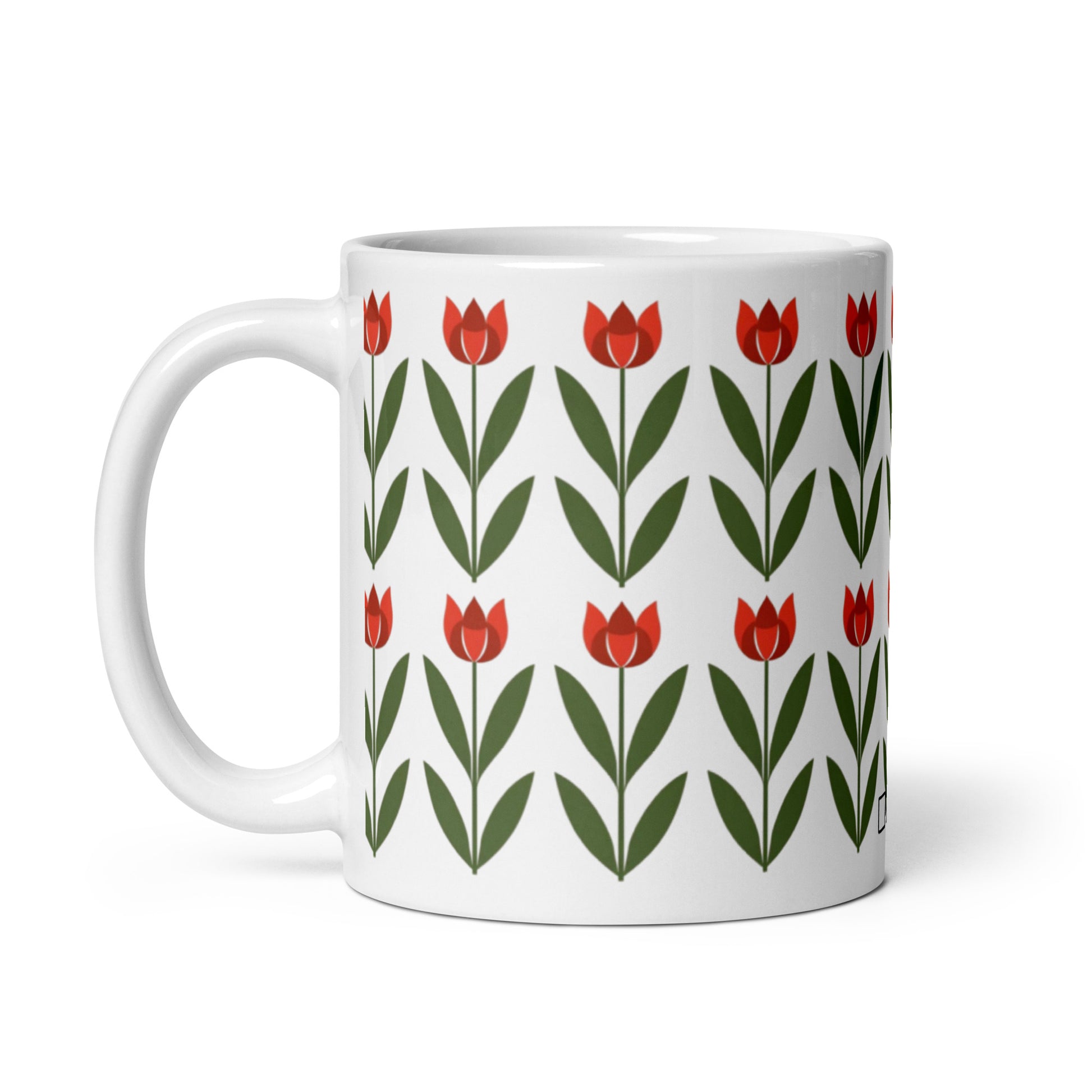 Tulipa — Garden ceramic coffee mug - 11oz - handle on left