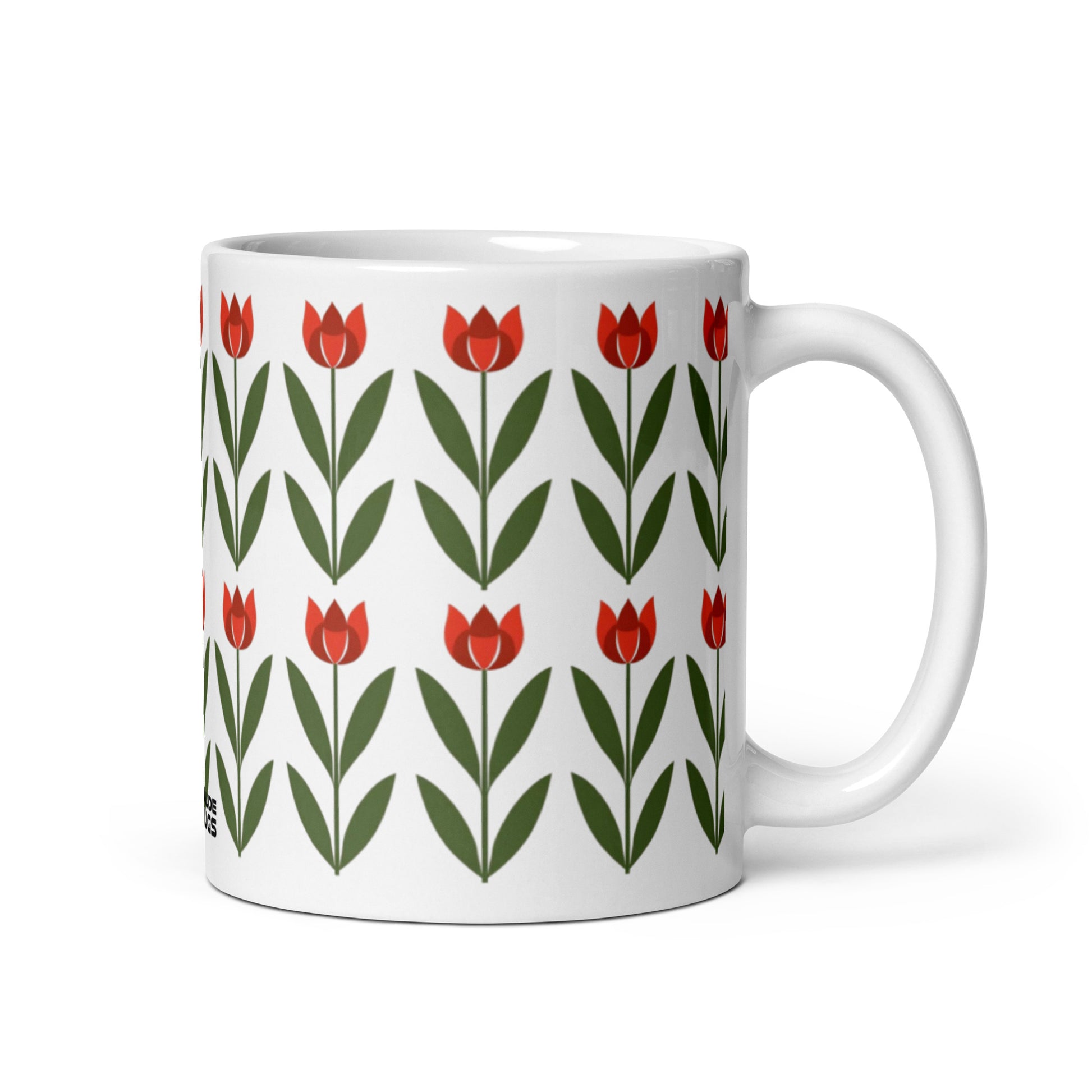 Tulipa — Garden ceramic coffee mug - 11oz - handle on right