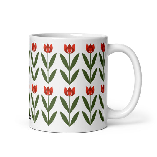 Tulipa — Garden ceramic coffee mug - 11oz - handle on right