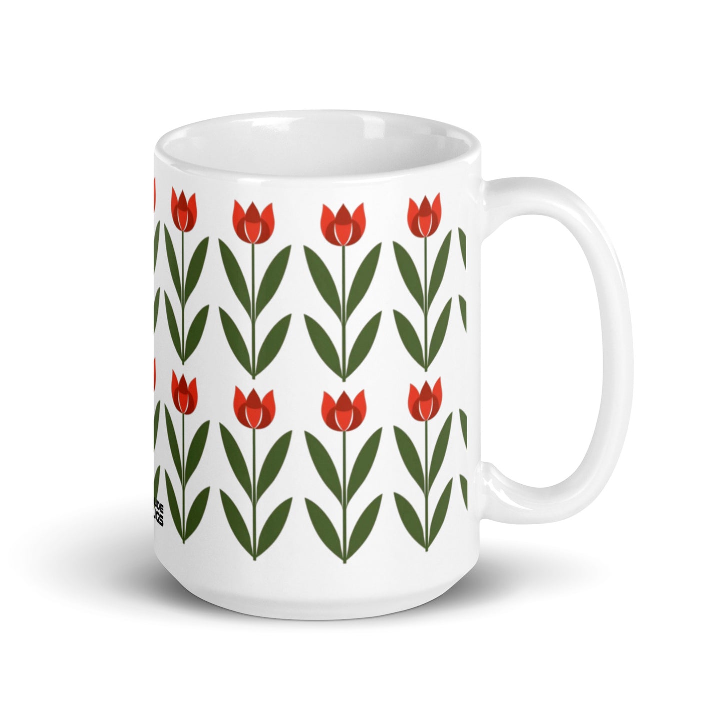 Tulipa — Garden ceramic coffee mug - 15oz - handle on right