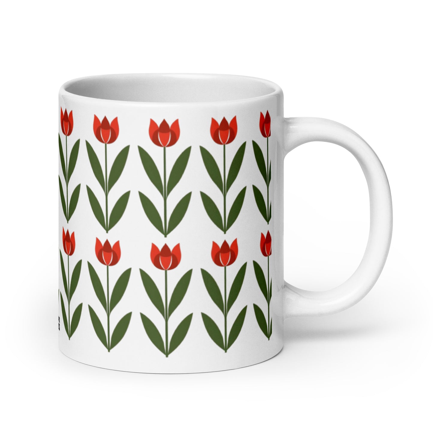 Tulipa — Garden ceramic coffee mug - 20oz - handle on right