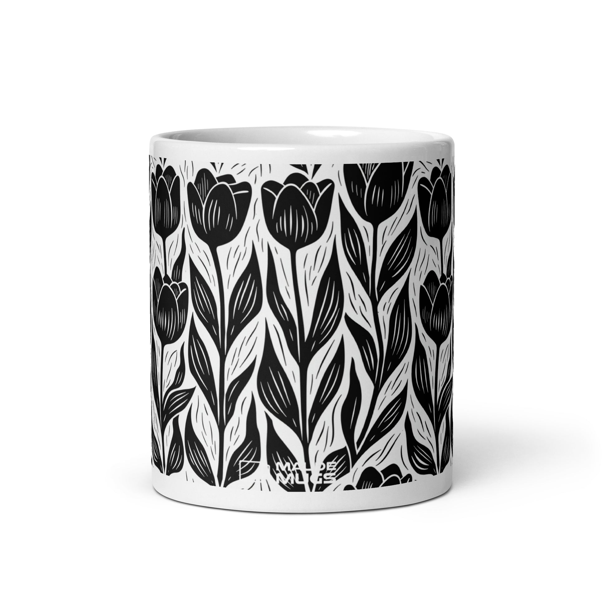 Tulipa — Ink ceramic coffee mug - 11oz - front view