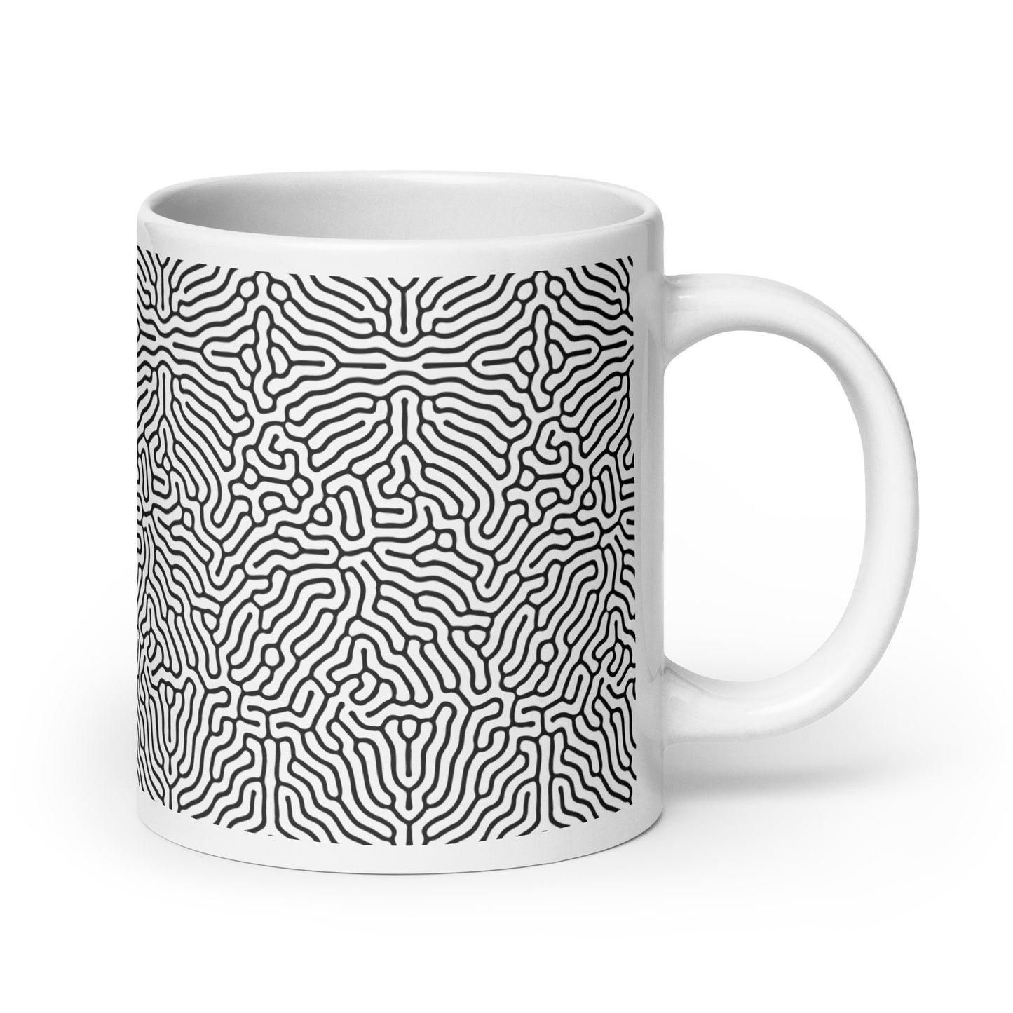 Turing Branch ceramic coffee mug - 20 oz - handle on right