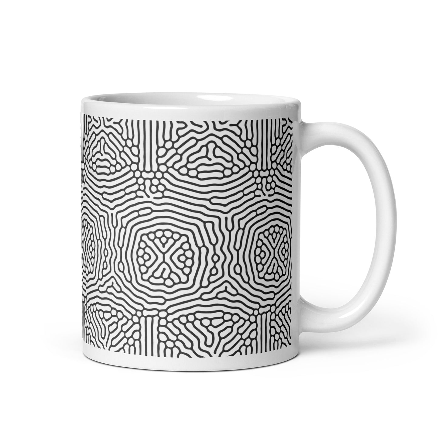 Turing Coral ceramic coffee mug - 11 oz - handle on right