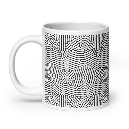 Turing Coral ceramic coffee mug - 20 oz - handle on left