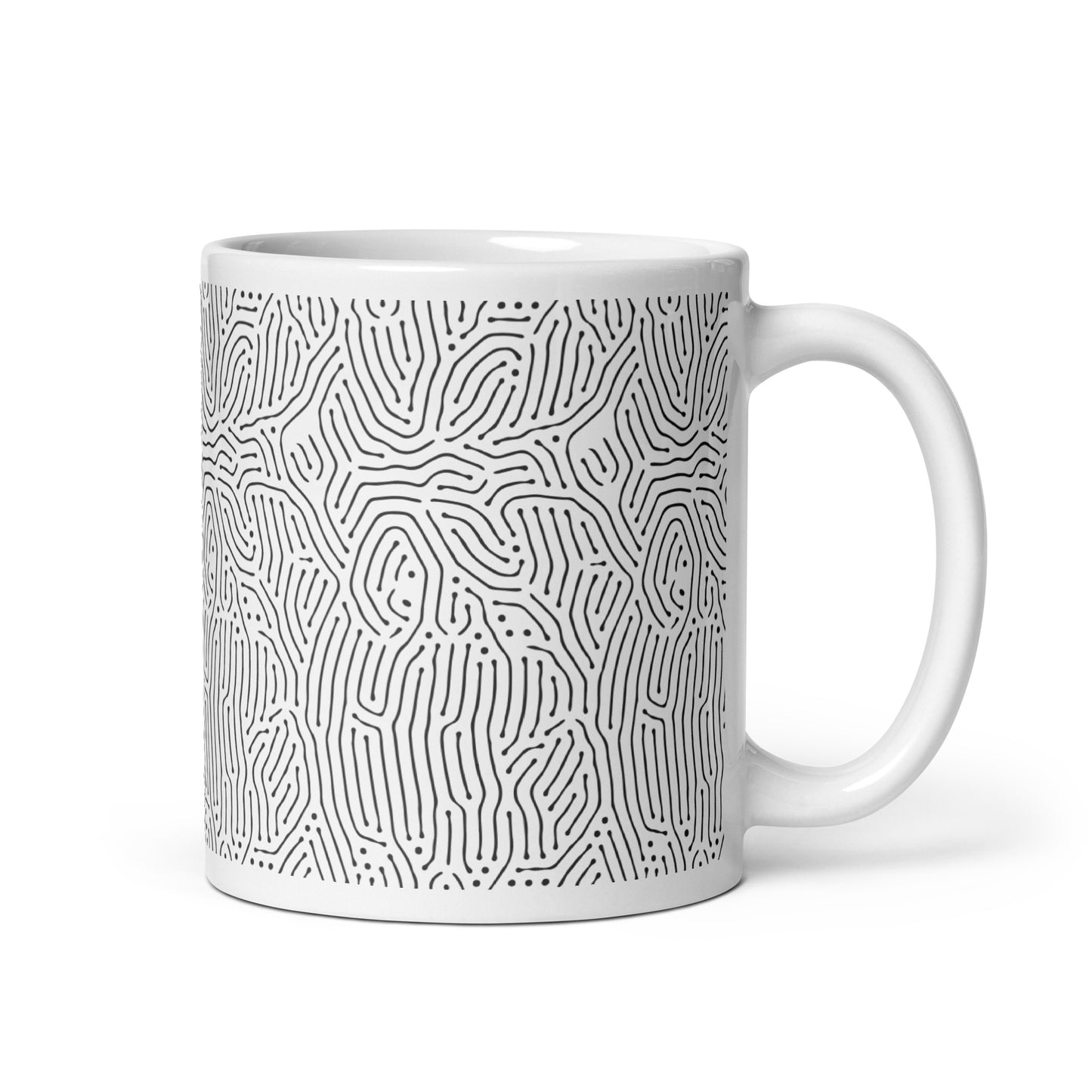Turing Drift ceramic coffee mug - 11 oz - handle on right
