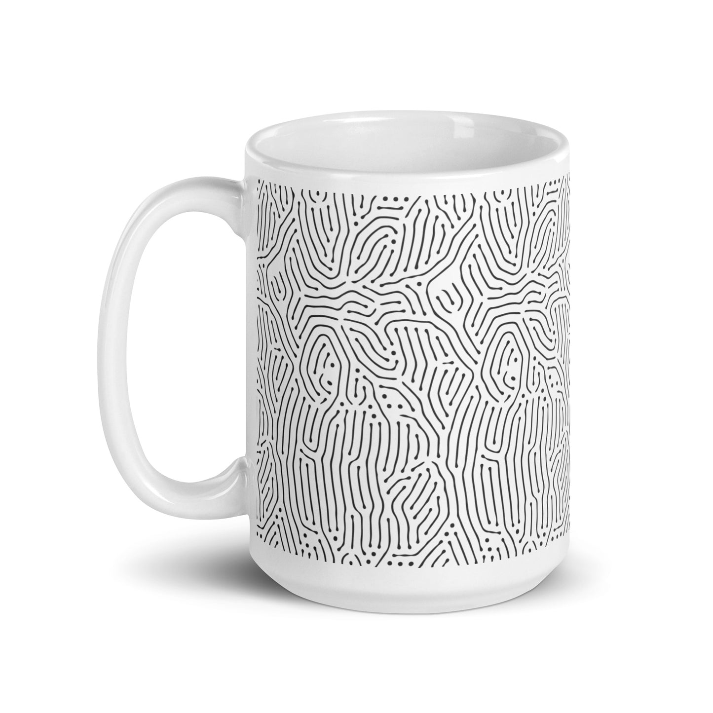 Turing Drift ceramic coffee mug - 15 oz - handle on left