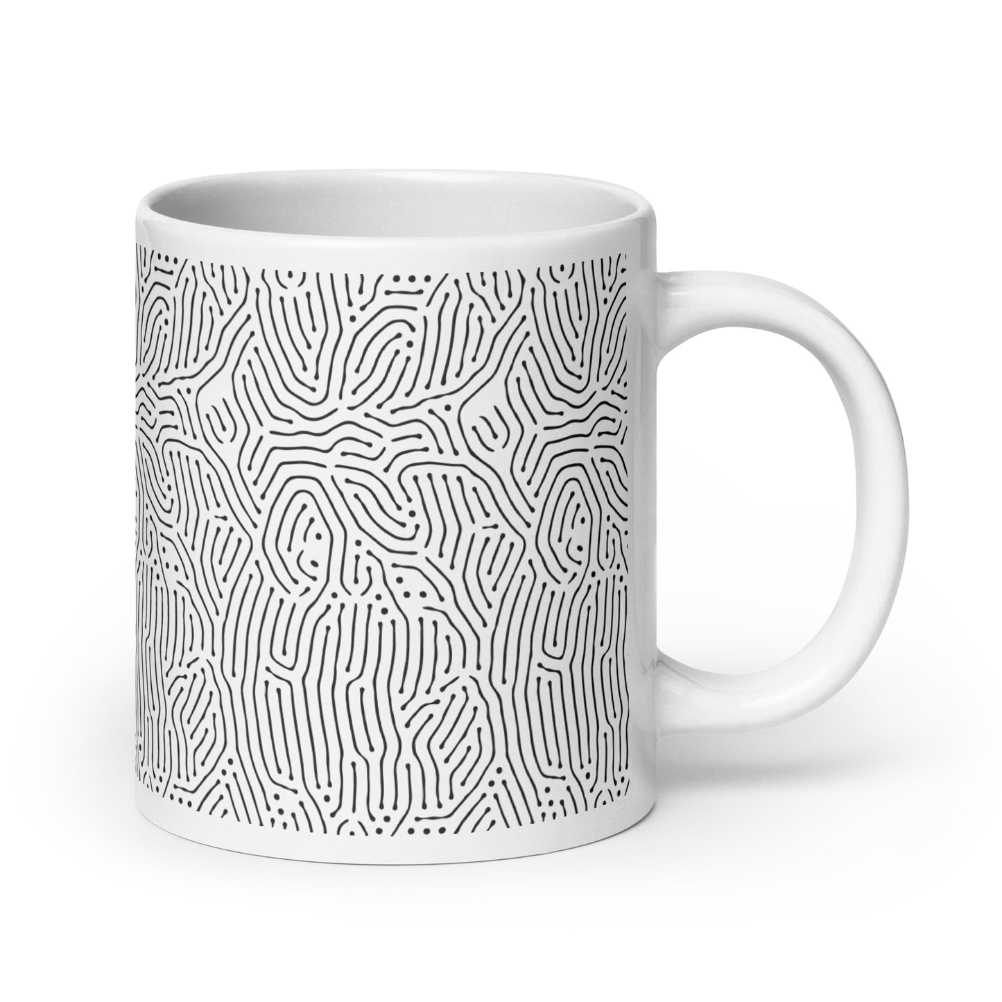 Turing Drift ceramic coffee mug - 20 oz - handle on right