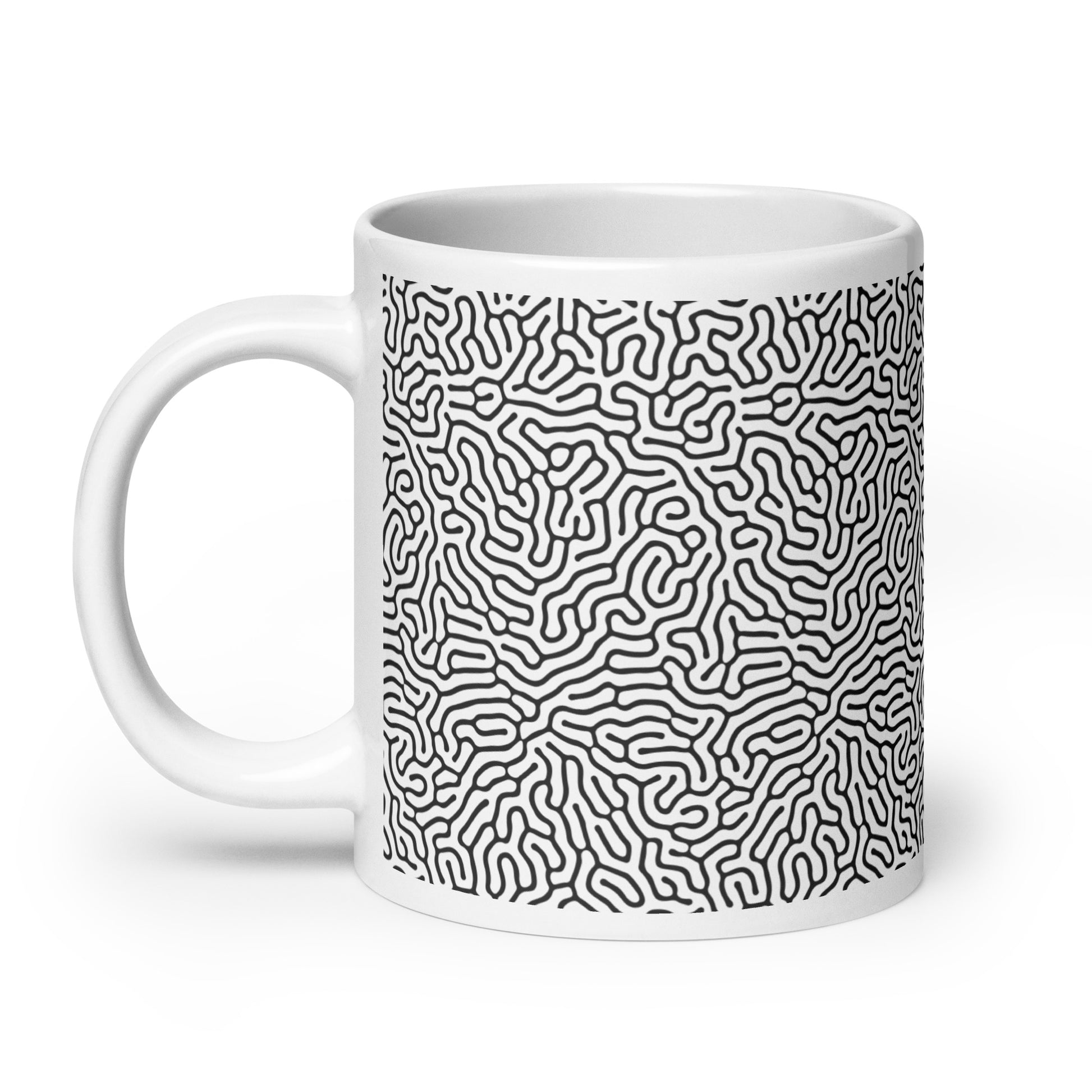 Turing Fold ceramic coffee mug - 20 oz - handle on left