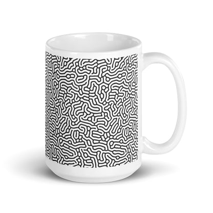 Turing Maze ceramic coffee mug - 15 oz - handle on right