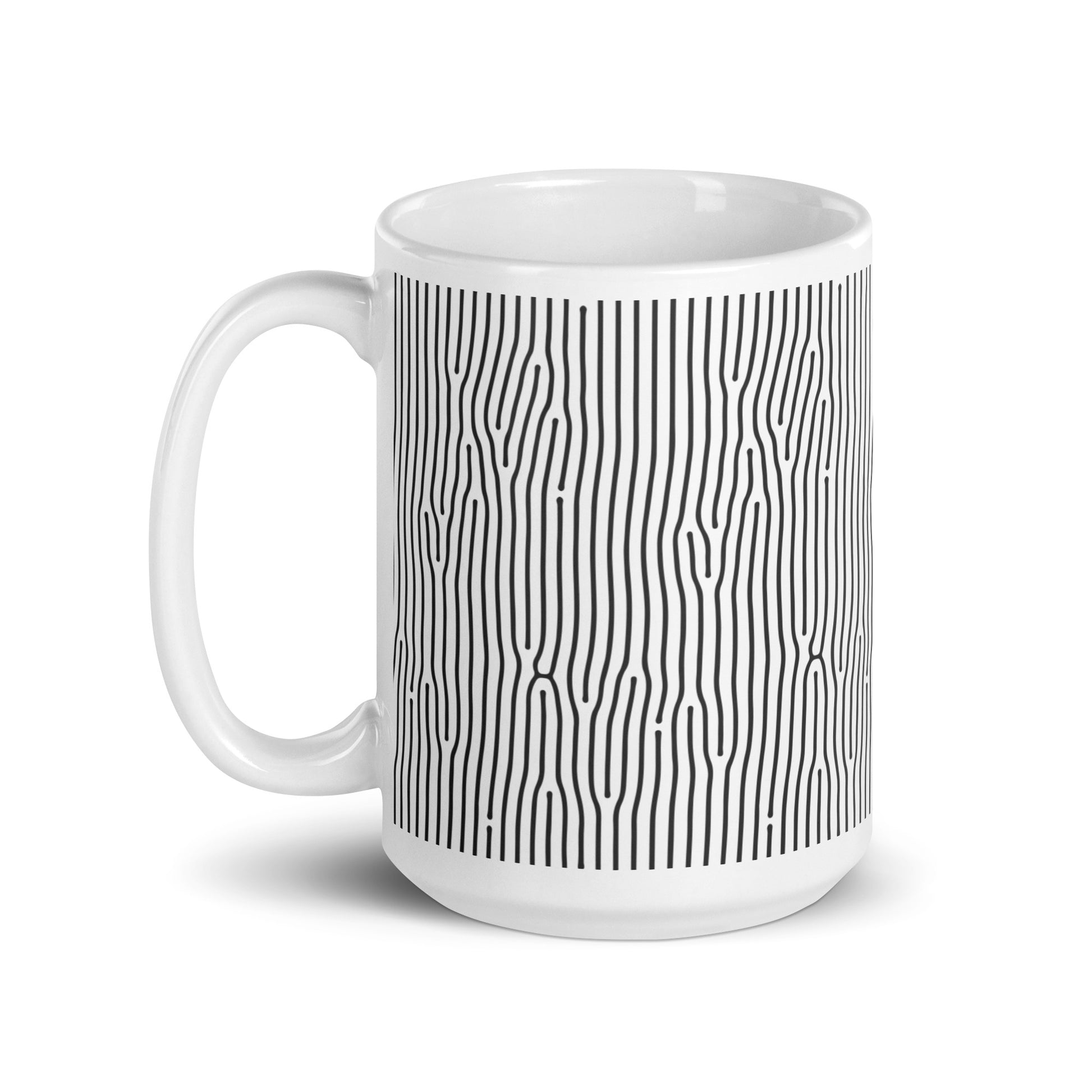 Turing Reed ceramic coffee mug - 15 oz - handle on left