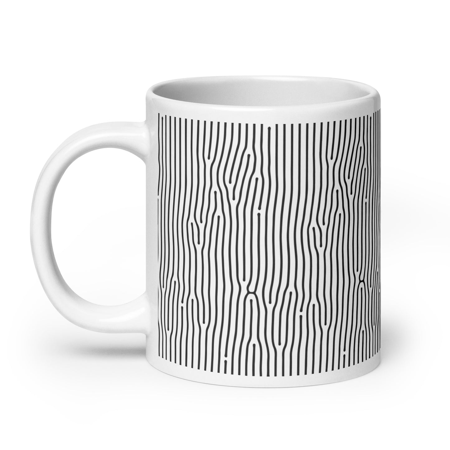 Turing Reed ceramic coffee mug - 20 oz - handle on left