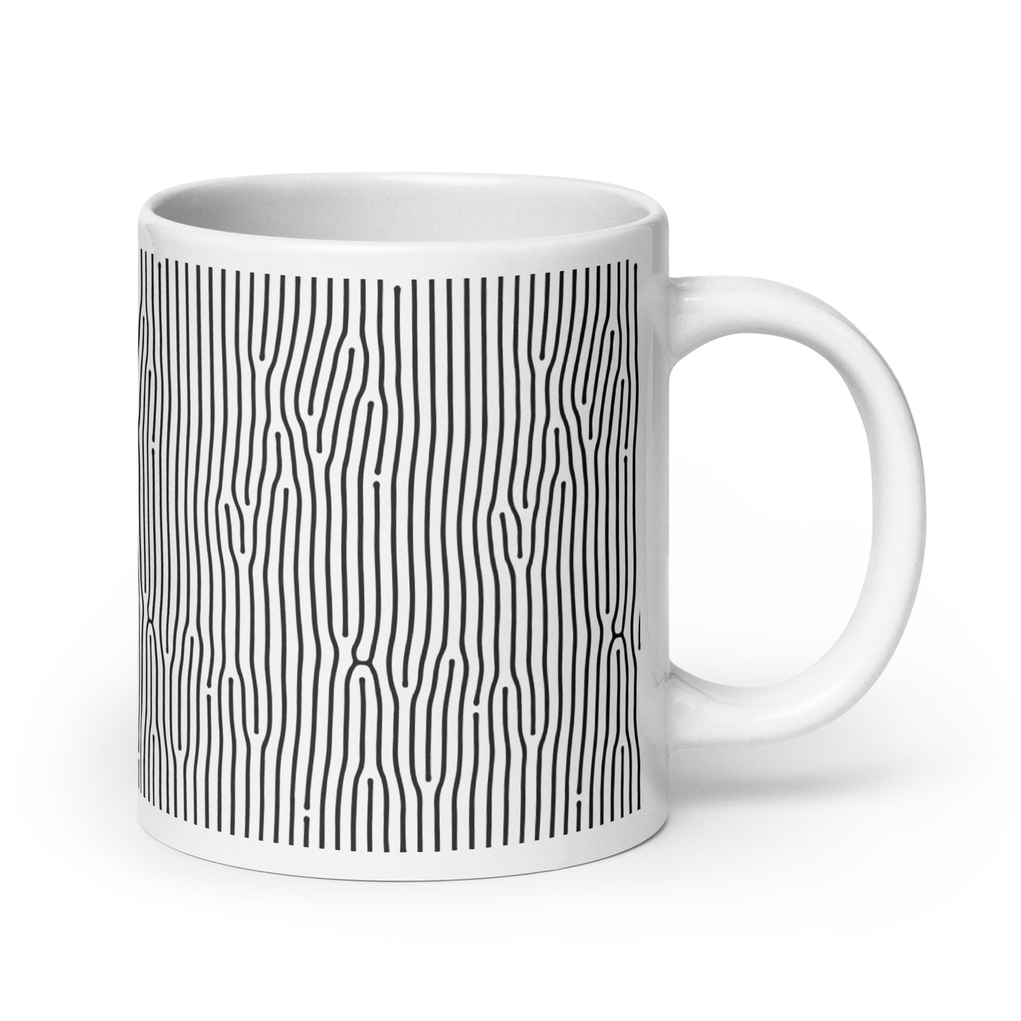 Turing Reed ceramic coffee mug - 20 oz - handle on right