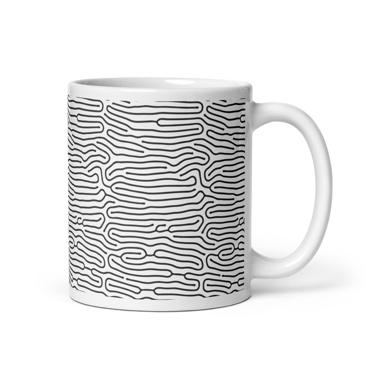 Turing Run ceramic coffee mug - 11 oz - handle on right