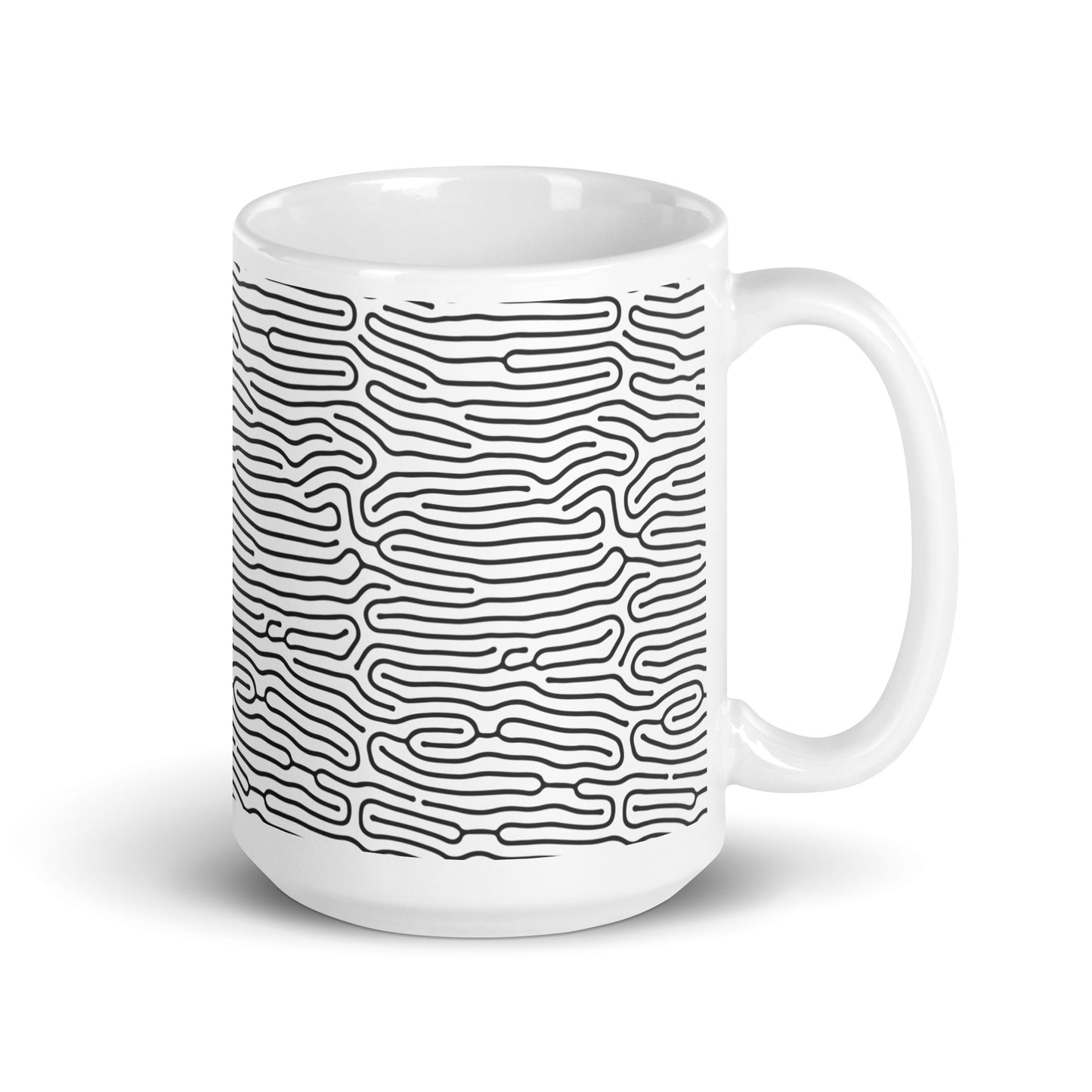 Turing Run ceramic coffee mug - 15 oz - handle on right