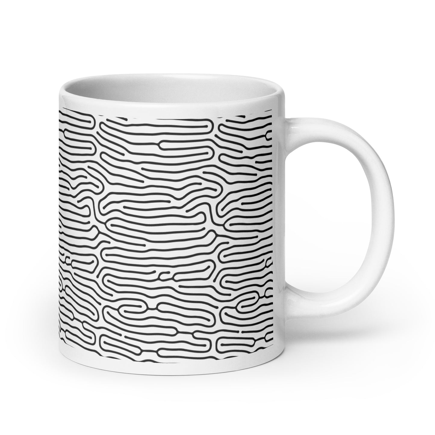 Turing Run ceramic coffee mug - 20 oz - handle on right