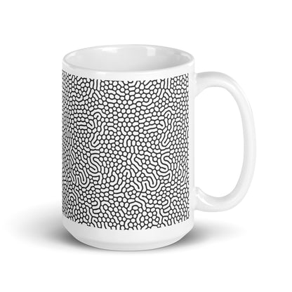 Turing Spot ceramic coffee mug - 15 oz - handle on right
