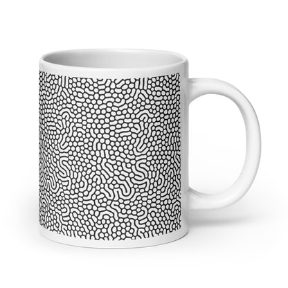Turing Spot ceramic coffee mug - 20 oz - handle on right