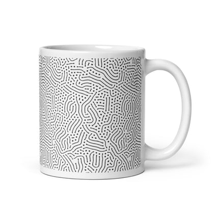 Turing Trace ceramic coffee mug - 11 oz - handle on right