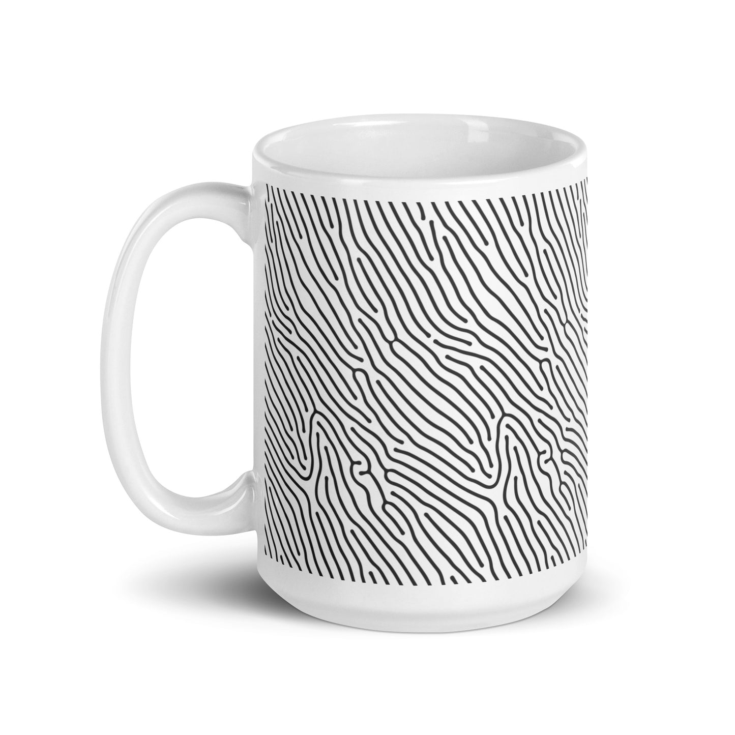 Turing Wave ceramic coffee mug - 15 oz - handle on left