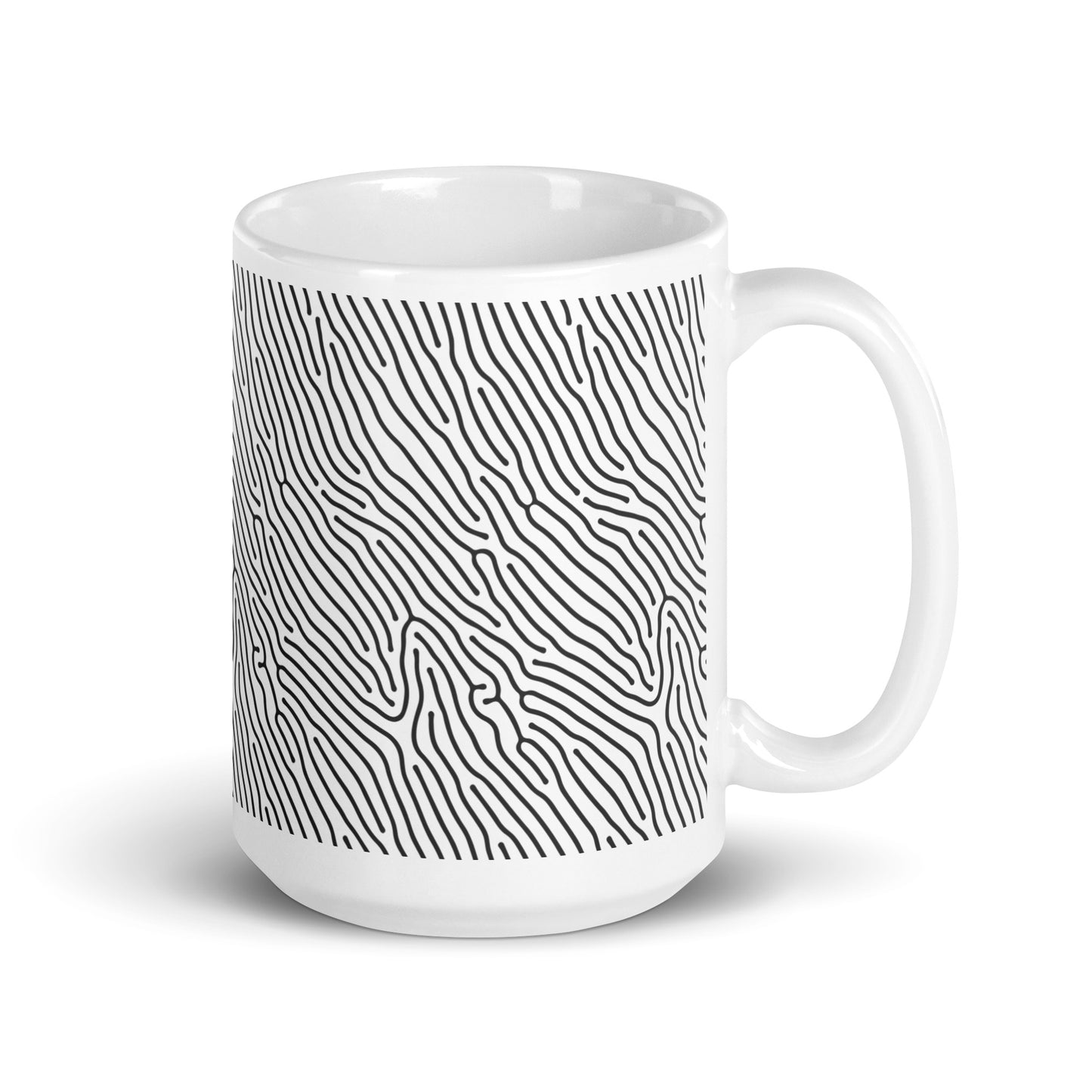 Turing Wave ceramic coffee mug - 15 oz - handle on right