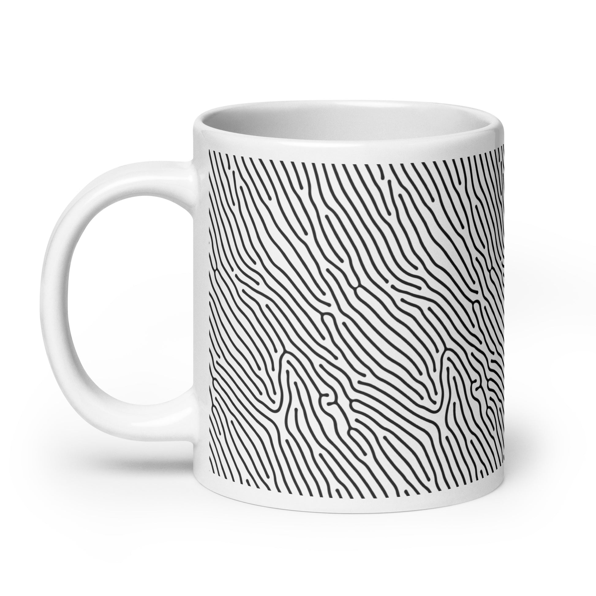 Turing Wave ceramic coffee mug - 20 oz - handle on left