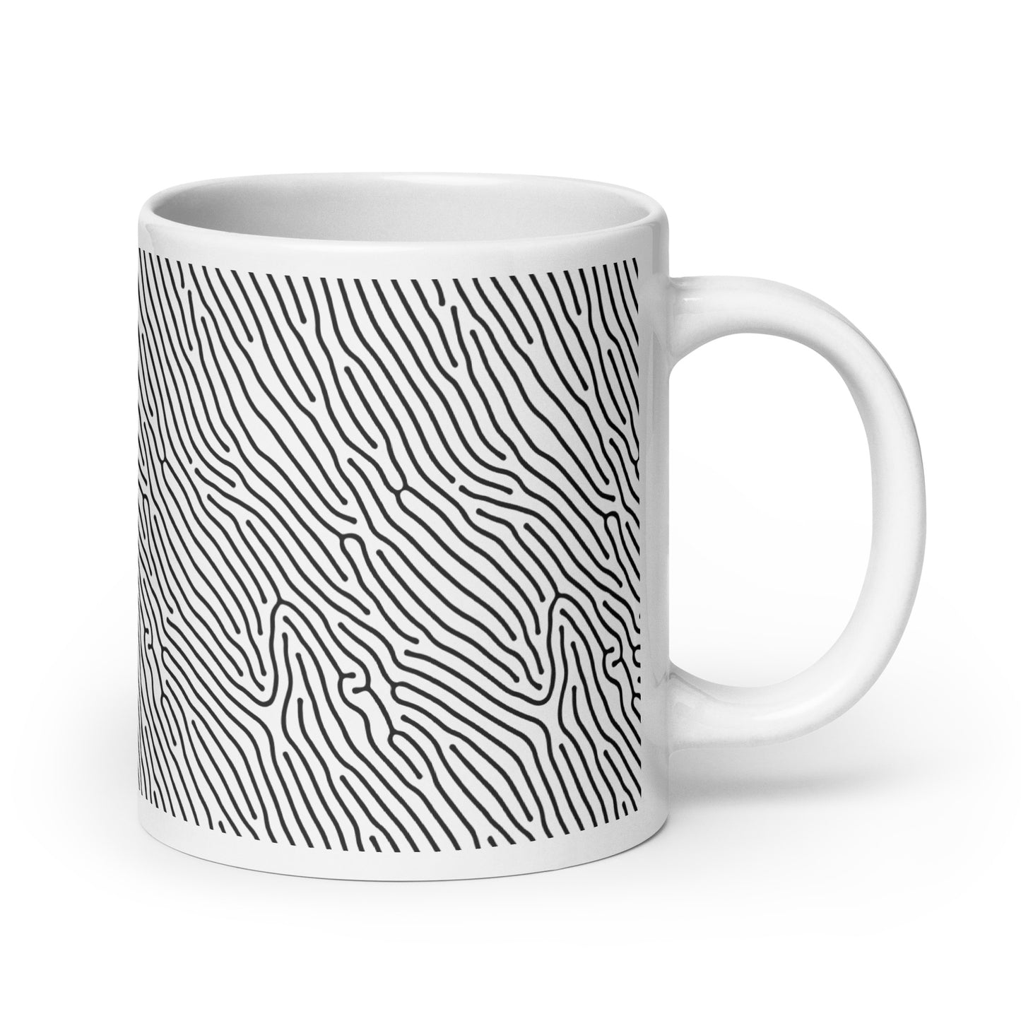 Turing Wave ceramic coffee mug - 20 oz - handle on right