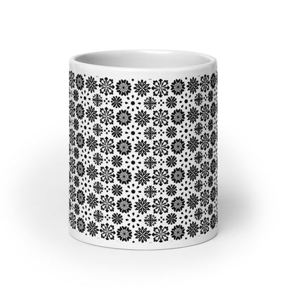 Woodcut — Flake ceramic coffee mug - 20oz - front view