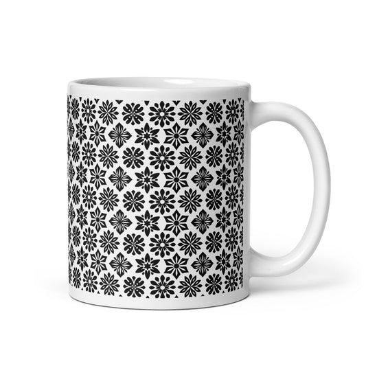 Woodcut — Frost ceramic coffee mug - 11oz - handle on right